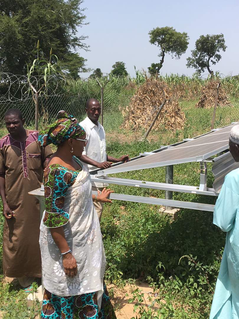 Micro-grid project residents of Kaduna State inspecting a 10kw solar installation.